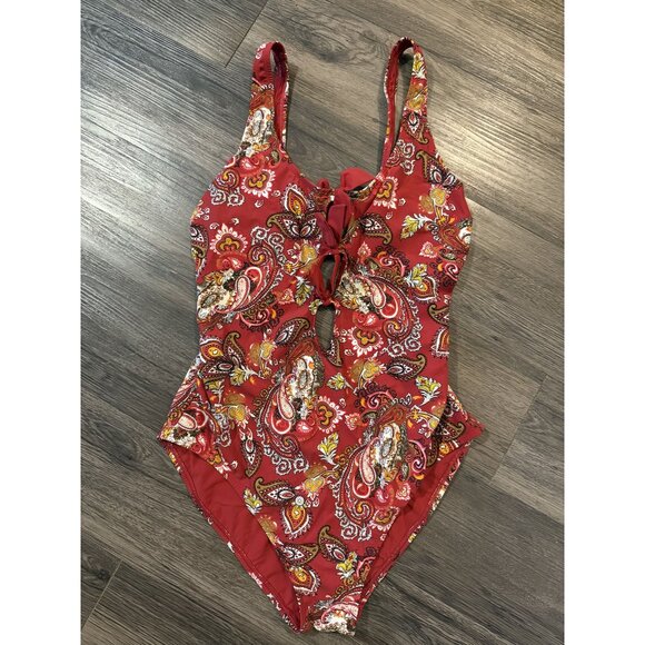 Women's Skinny Dippers Paisley‎ Ashbury Alysa Keyhole One Piece Swimsuit Size XL - Picture 1 of 4